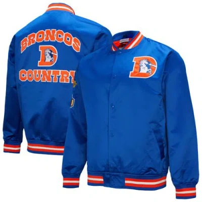 Mitchell & Ness Royal Denver Broncos Double Down Satin Full-snap Jacket