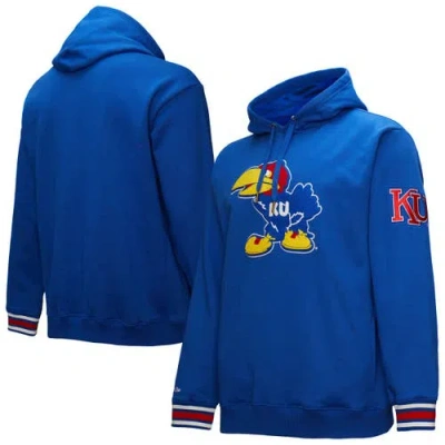 Mitchell & Ness Men's Royal Kansas Jayhawks Chain Stich Fleece Pullover Hoodie