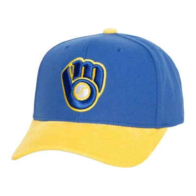 Mitchell & Ness Men's  Royal Milwaukee Brewers Corduroy Pro Snapback Hat