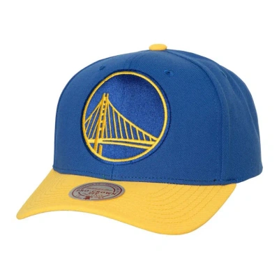 Mitchell & Ness Royal/gold Golden State Warriors Soul Xl Logo Pro Crown Snapback Hat In Blue