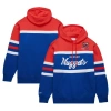 MITCHELL & NESS MITCHELL & NESS ROYAL/RED DENVER NUGGETS HEAD COACH PULLOVER HOODIE