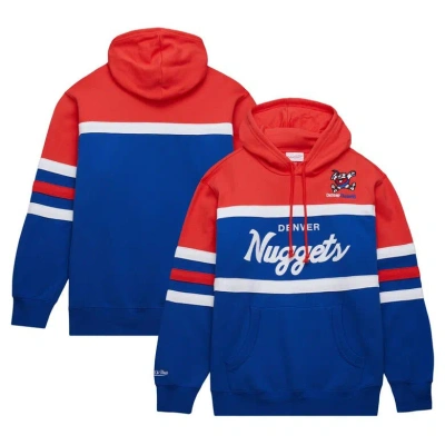 Mitchell & Ness Men's  Royal, Red Denver Nuggets Head Coach Pullover Hoodie In Royal,red