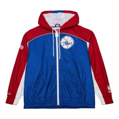 Mitchell & Ness Royal/red Philadelphia 76ers Hardwood Classics Big Shot Premium Full-zip Windbreaker