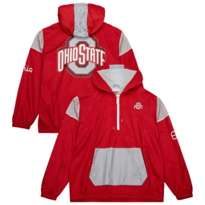 Mitchell & Ness Men's Scarlet Ohio State Buckeyes Team 3.0 Anorak Half-zip Hoodie