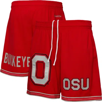 Mitchell & Ness Scarlet Ohio State Buckeyes Team Origins Mesh Shorts