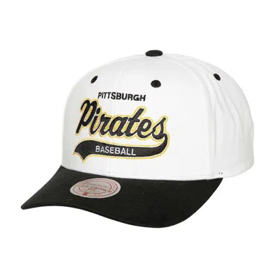 Mitchell & Ness White Pittsburgh Pirates Cooperstown Collection Tail Sweep Pro Snapback Hat