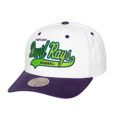 Mitchell & Ness White Tampa Bay Rays Cooperstown Collection Tail Sweep Pro Snapback Hat