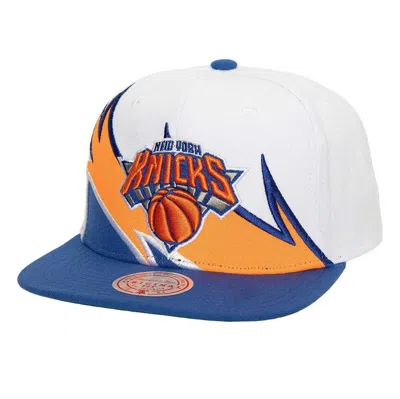 Mitchell & Ness White/blue New York Knicks Waverunner Snapback Hat In Multi