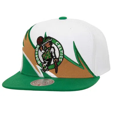 Mitchell & Ness White/kelly Green Boston Celtics Waverunner Snapback Hat