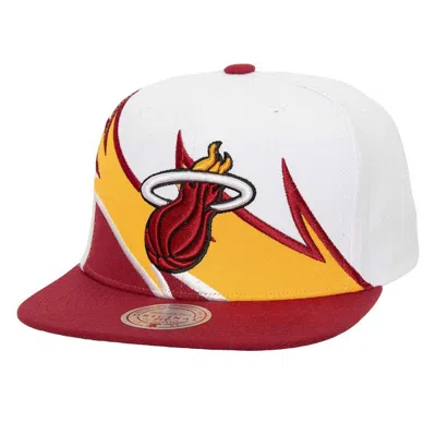 Mitchell & Ness White/red Miami Heat Waverunner Snapback Hat