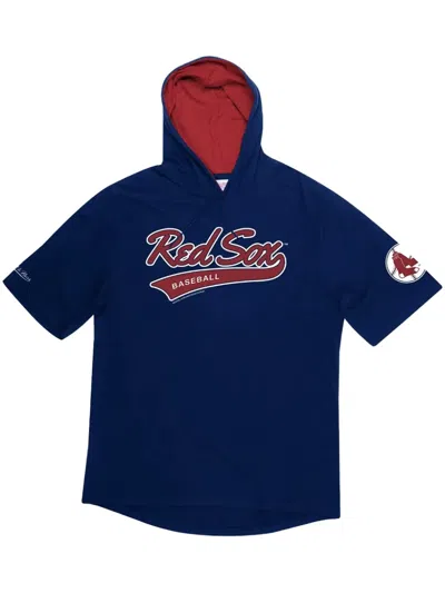 Mitchell & Ness "mlb Boston Red Sox" Short-sleeve Hoodie In Blue