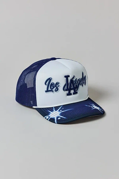Mitchell & Ness Mlb Los Angeles Dodgers Airbrush Trucker Hat In Blue, Men's At Urban Outfitters