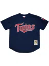 Mitchell & Ness "mlb Minnesota Twins 2002 David Ortiz" Authentic Bp Pullover Jersey T-shirt In Blue