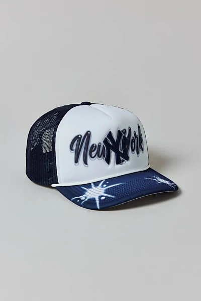 Mitchell & Ness Mlb New York Yankees Airbrush Trucker Hat In Navy, Men's At Urban Outfitters