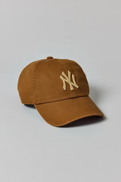Mitchell & Ness Mlb New York Yankees Tonal Logo Dad Hat In Tan, Men's At Urban Outfitters