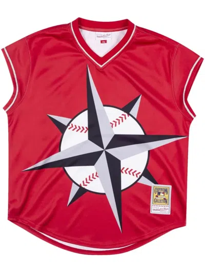 Mitchell & Ness "mlb Seattle Mariners 99 Ken Griffey Jr." Authentic Jersey In Red