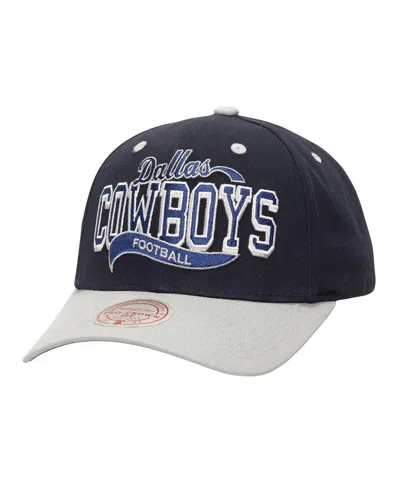 Mitchell & Ness Navy Dallas Cowboys Block Sweep Pro Adjustable Hat In Black