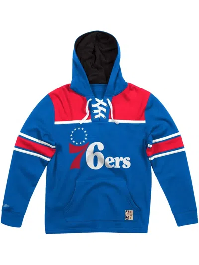 Mitchell & Ness "nba 76ers" Hockey Hoodie In Blue