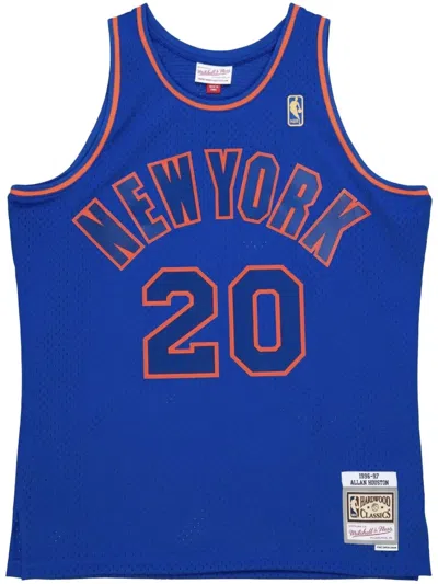 Mitchell & Ness "nba Allan Houston Ny Knicks 1996-97" Dark Swingman Jersey Waistcoat Top In Blue