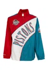 Mitchell & Ness Nba Arched Retro Lined Windbreaker Detpis Multi/white Men's Windbreaker Jacket In Multi/white