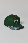 Mitchell & Ness Nba Boston Celtics Flowers Snapback Hat In Green, Men's At Urban Outfitters