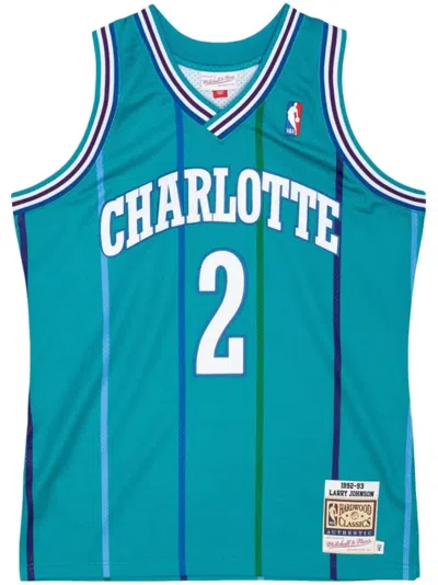 MITCHELL & NESS "NBA CHARLOTTE HORNETS 92 LARRY JOHNSON" AUTHENTIC ROAD JERSEY