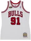Mitchell & Ness "nba Chicago Bulls 1997 Dennis Rodman" Home Finals Jersey In White