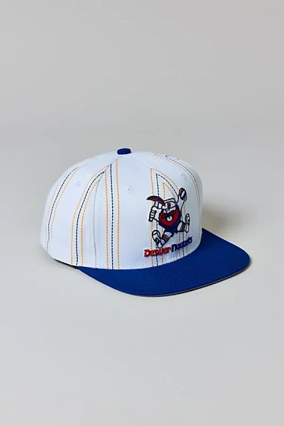 Mitchell & Ness Nba Denver Nuggets Triplin Snapback Hat In White, Men's At Urban Outfitters