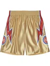 Mitchell & Ness "nba Detroit Pistons 1978" 75th Gold Swingman Shorts In Neutrals