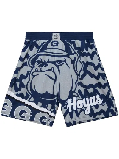 Mitchell & Ness "nba Georgetown Hoyas" Jumbotron 2.0 Shorts In Blue