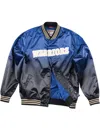 Mitchell & Ness Nba Golden State Warriors Cny "royal/black" Bomber Jacket In Blue
