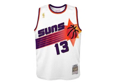 Pre-owned Mitchell & Ness Nba Kids Phoenix Suns Steve Nash 199697 Swingman Home Jersey In White