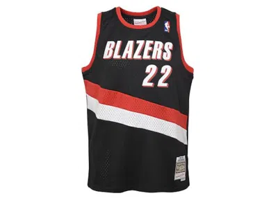 Pre-owned Mitchell & Ness Nba Kids Portland Trail Blazers Clyde Drexler 199192 Swingman Road Jersey In Red