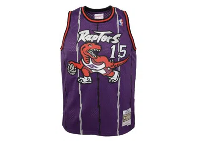 Pre-owned Mitchell & Ness Nba Kids Toronto Raptors Vince Carter 199899 Swingman Road Jersey In Purple/red