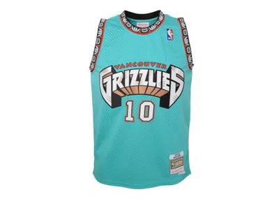 Pre-owned Mitchell & Ness Nba Kids Vancouver Grizzlies Mike Bibby 199899 Swingman Road Jersey In Teal