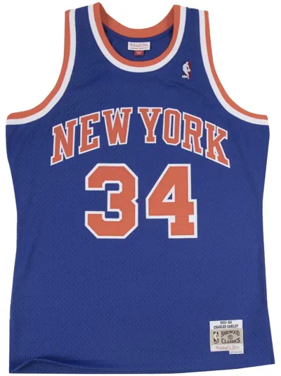 Mitchell & Ness "nba Knicks 91 Charles Oakley" Basketball Jersey In Blue