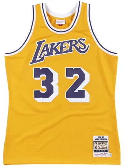MITCHELL & NESS "NBA LA LAKERS 84 MAGIC JOHNSON" AUTHENTIC HOME JERSEY