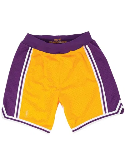 Mitchell & Ness "nba Los Angeles Lakers Home 1996-97" Basketball Shorts In Yellow