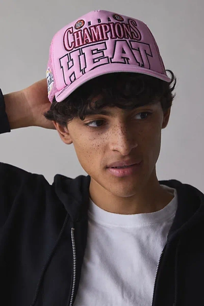Mitchell & Ness Nba Miami Heat Champs Trucker Hat In Pink, Men's At Urban Outfitters