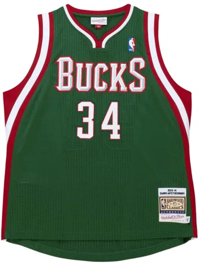 Mitchell & Ness "nba Milwaukee Bucks 2013 Giannis Antetokounmpo" Basketball Jersey In Green