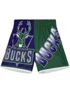 Mitchell & Ness "nba Milwaukee Bucks" Big Face 5.0 Shorts In Purple