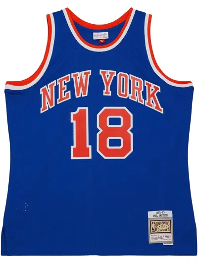 Mitchell & Ness Nba Road "knicks 1972 Phil Jackson" Jersey In Blue