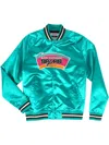 Mitchell & Ness Nba Spurs "teal" Satin Jacket In Blue