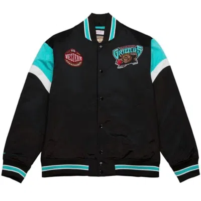 Mitchell & Ness Nba Vancouver Grizzlies Heavyweight Satin Jacket In Black