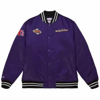 Mitchell & Ness Nfl Baltimore Ravens Heavyweight Jacket In Purple