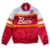 Mitchell & Ness Nfl Buccaneers Special Heavyweight Satin Jacket In Red In Burgundy