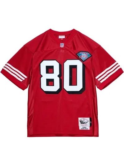 Mitchell & Ness Nfl Dark "san Francisco 49ers 1994 Jerry Rice" Jersey In Red