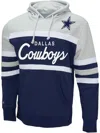 Mitchell & Ness Men's  Gray, Navy Dallas Cowboys Big And Tall Head Coach Pullover Hoodie In Blue