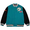 Mitchell & Ness Nfl Miami Dolphin Team Legacy Varsity Jacket In Teal/black
