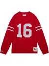Mitchell & Ness Joe Montana Scarlet San Francisco 49ers Throwback Retired Player Name & Number Long In Red
